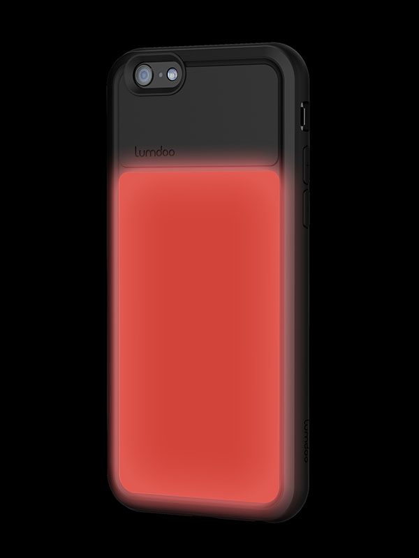 Lumdoo Duo Cover for iPhone 6 Plus with Original Night Glow Effect + Lumdoo Light Pen (Black/Red)