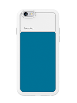 Lumdoo Duo Cover for iPhone 6 Plus with Original Night Glow Effect + Lumdoo Light Pen (White/Blue)