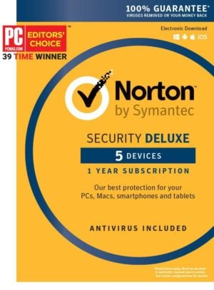 Norton Security Deluxe DVD Retail Pack - 5 Devices