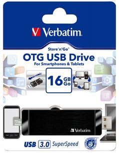 Verbatim Store'n'Go OTG USB Drive 16GB Black