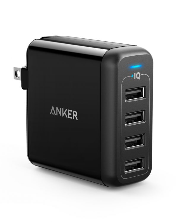 Anker PowerPort 40W 4-Port USB Wall Charger - Black