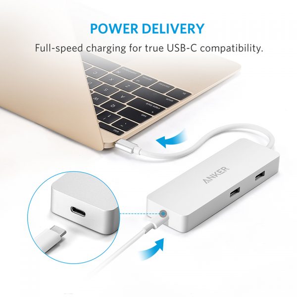 Anker Premium USB-C Hub with Ethernet and Power Delivery - Silver