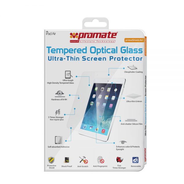 Promate primeShield.Air Ultra-Thin Tempered Optical Glass Screen Protector for iPad Air