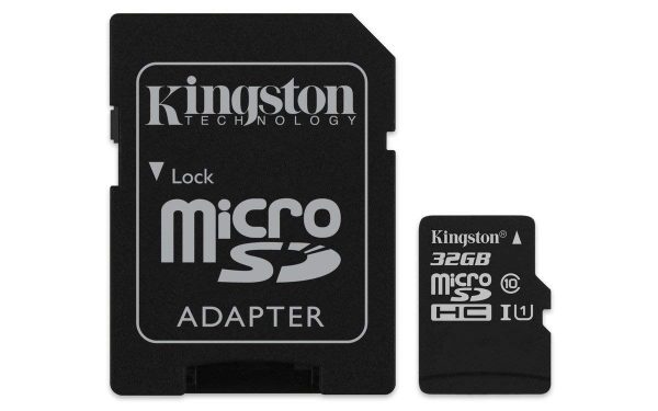 Kingston SDCS Canvas Select Class10 microSD Memory Card - 32GB With Adapter