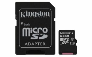 Kingston SDCS Canvas Select Class10 microSD Memory Card - 64GB With Adapter