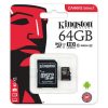 Kingston SDCS Canvas Select Class10 microSD Memory Card - 64GB With Adapter