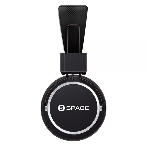 Space Solo On-Ear In-Line Mic Wired Headphones - Black