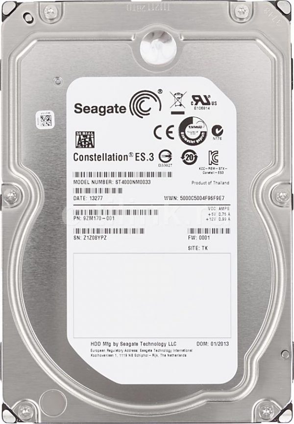 Seagate Constellation ES Sata Hard Drive (4TB Sata, 128MB Cache, 7200PRM 6GB/s) 3.5" HDD
