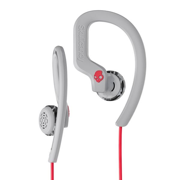 SkullCandy Chops Flex Sport Earbuds with Mic - Gray/Red