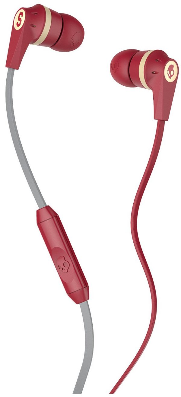 Skullcandy Ink'd 2.0 Earbud Headphones with Mic (Famed/Red/Cream )