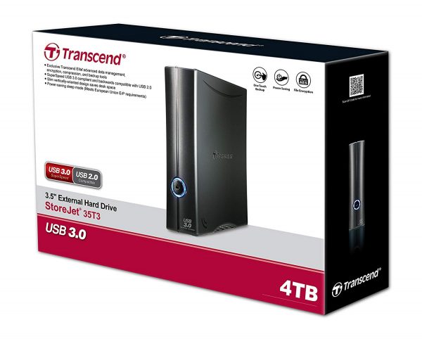 Transcend StoreJet 35T3 4TB USB 3.0 External Hard Drive