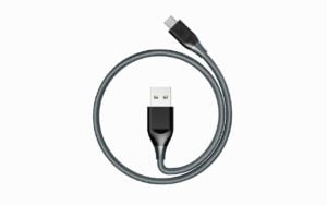 Tronsmart ATC6 Braided Nylon USB-C to USB-A Charging & Syncing Cable 3Ft x 1 - Grey/Black