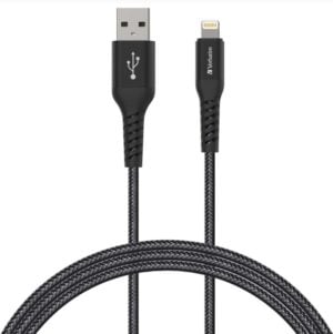 Verbatim 120cm Sync & Charge Kevlar Lightning Cable - Black