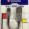 Verbatim OTG Cable for microSD card (Charging & Sync) - Black/Grey