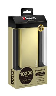 Verbatim Portable USB Power Pack (10,200 mAh) Gold
