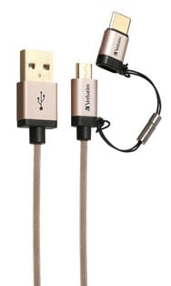 Verbatim Type C and MicroUSB 2in1 Cable 120 cm - Gold