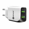 Space Dual USB Port Wall Charger WC-110 White - With USB Cable