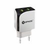 Space Dual USB Port Wall Charger WC-110 White - With IOS Cable