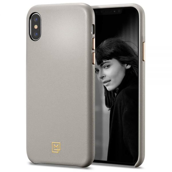 Spigen iPhone X/XS La Manon Câlin Leather Case - Oatmeal Beige