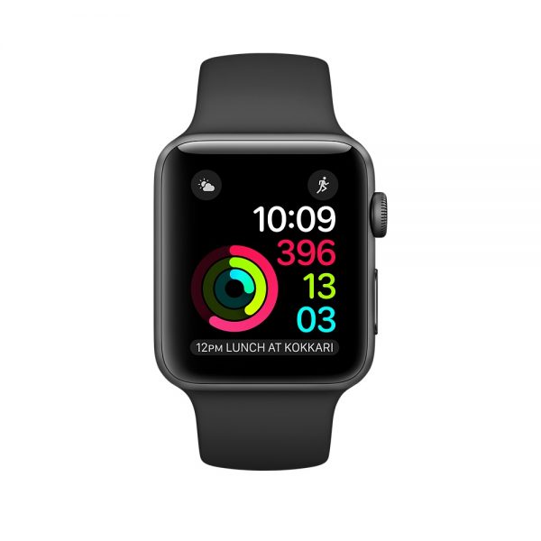 Apple Watch Series 2 42mm Space Gray Aluminum Case with Black Sport Band