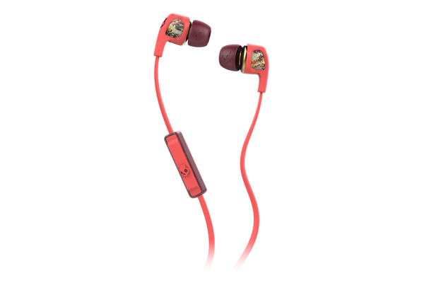 SkullCandy Dime Coral Floral Burgundy with Mic