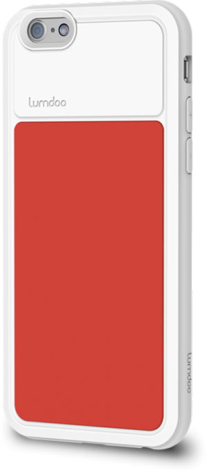 Lumdoo Duo Cover for iPhone 6 with Original Night Glow Effect + Lumdoo Light Pen (White/Red)
