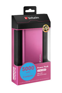 Verbatim Portable USB Power Pack Charger 5000 mAh - Pink
