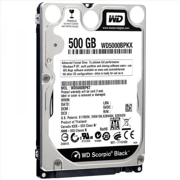 Western Digital Black 500GB SATA Hard Drive (SATA 6GB/s, 16MB Cache, 7200RPM)